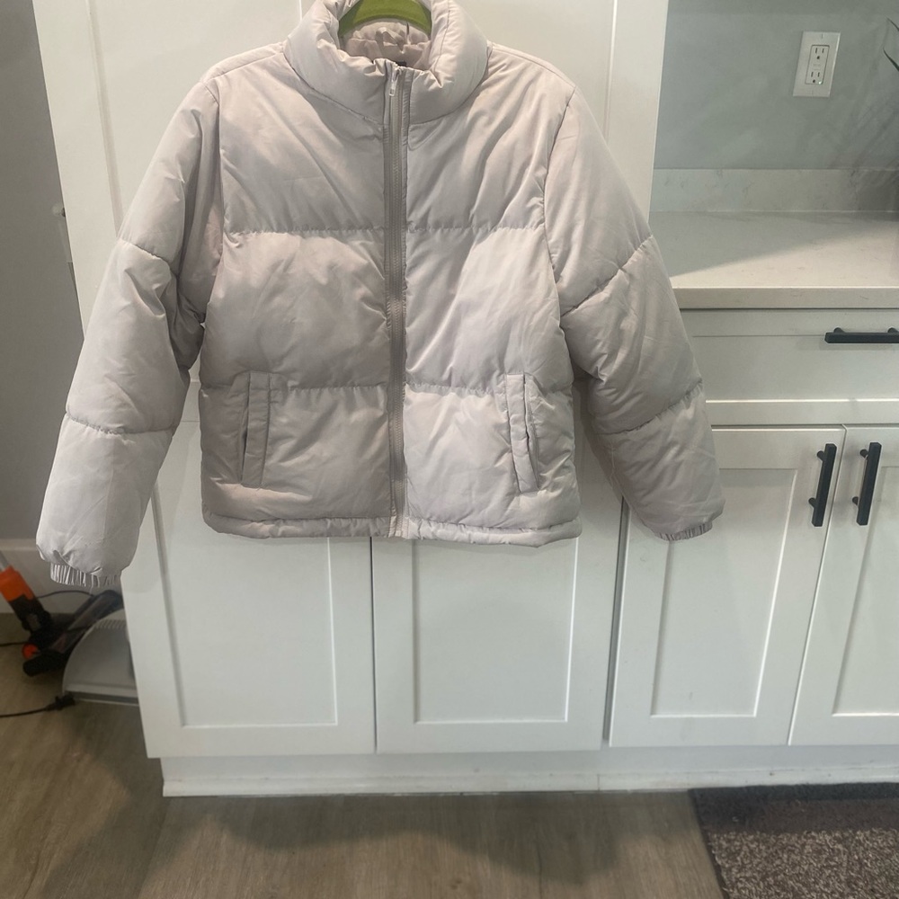 Forever 21 Women's Puffer Jacket - Soft Gray